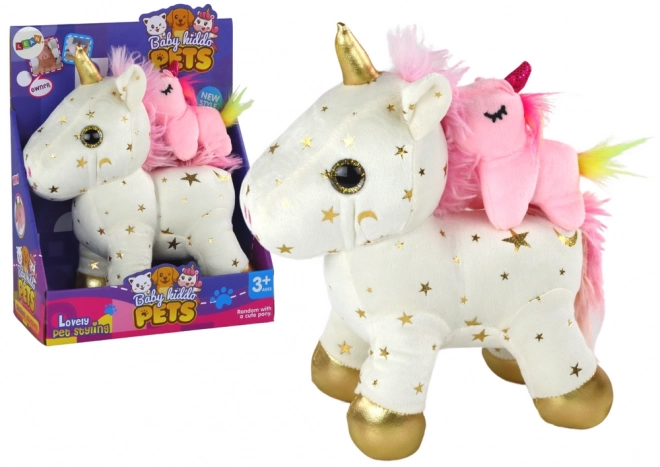 Unicorno Peluche Musicale Stelle Oro