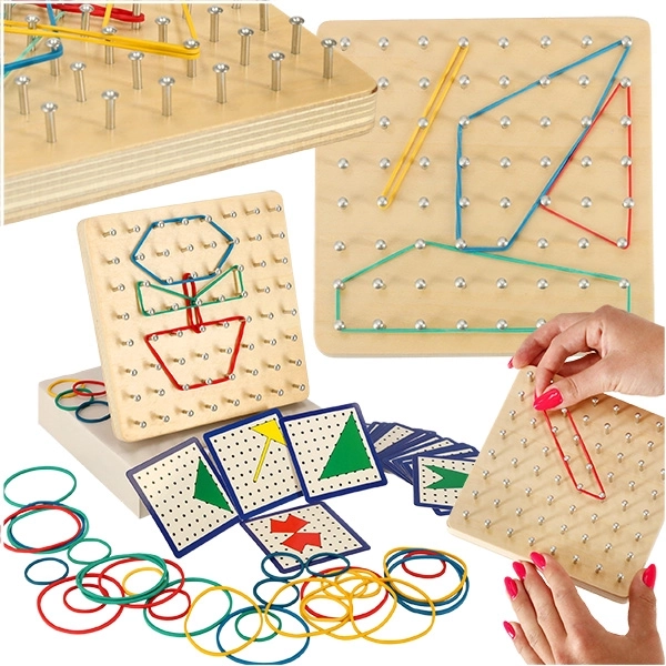 Geoboard in legno per creare forme con elastici