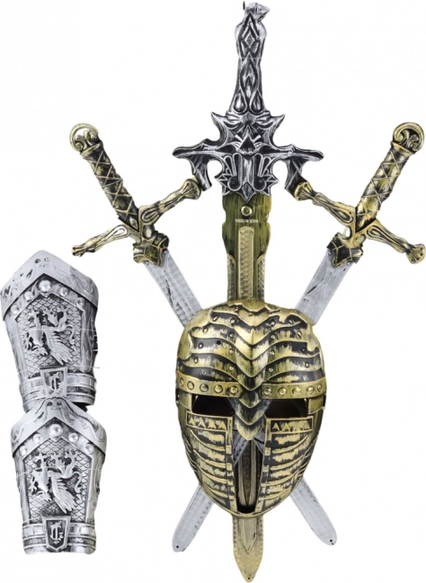 Set da cavaliere con maschera e spade