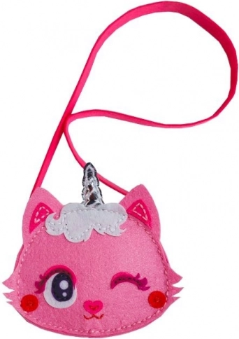 Set creativo – piccola borsetta in feltro con gattino, rosa