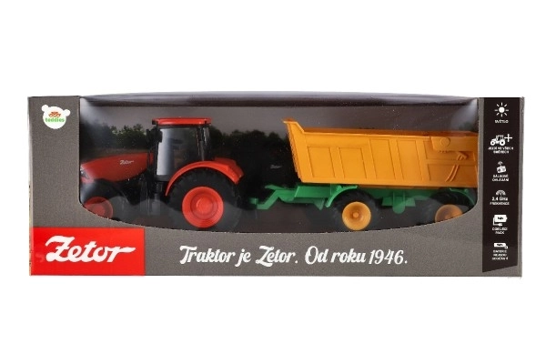 Trattore Zetor RC con rimorchio in plastica 42 cm