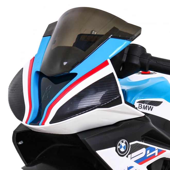 Moto elettrico per bambini BMW HP4 Bianco con 3 ruote, LED e USB MP3