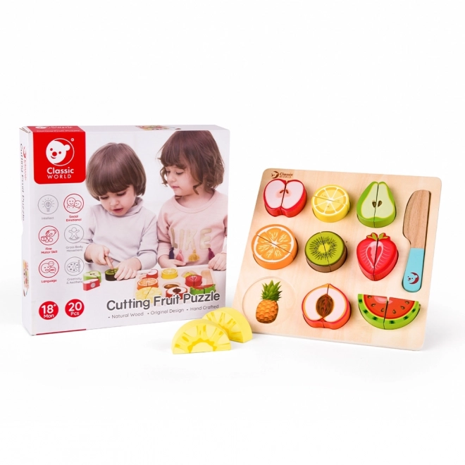 Frutta di Legno da Taglio Mondo Classico Set Montessori