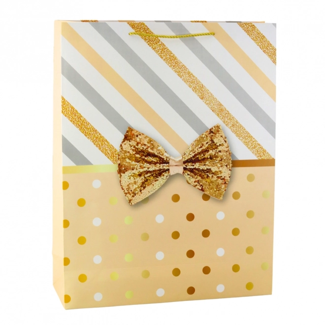Grande borsa regalo con fiocco dorato