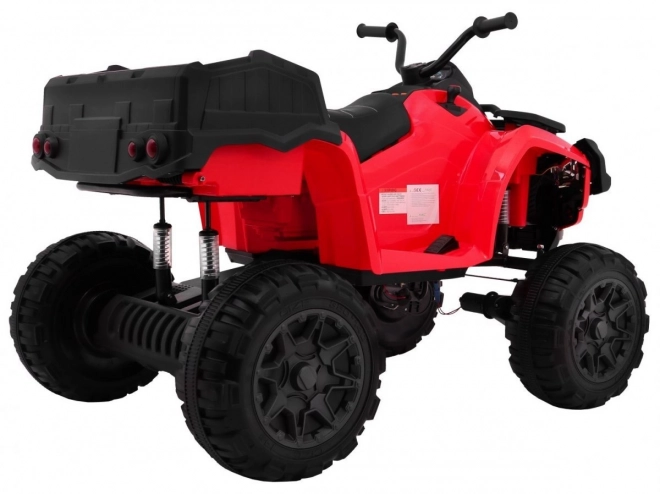 Quad XL ATV 2,4GHz a batteria per bambini Rosso + telecomando + trazione 4x4 + portapacchi + avviamento gratuito + EVA + LED audio