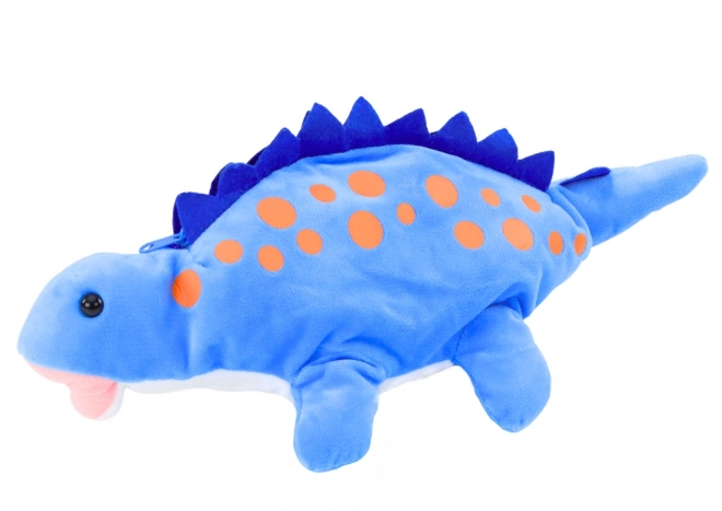 Dinosauro Peluche Astuccio Con Zip Azzurro