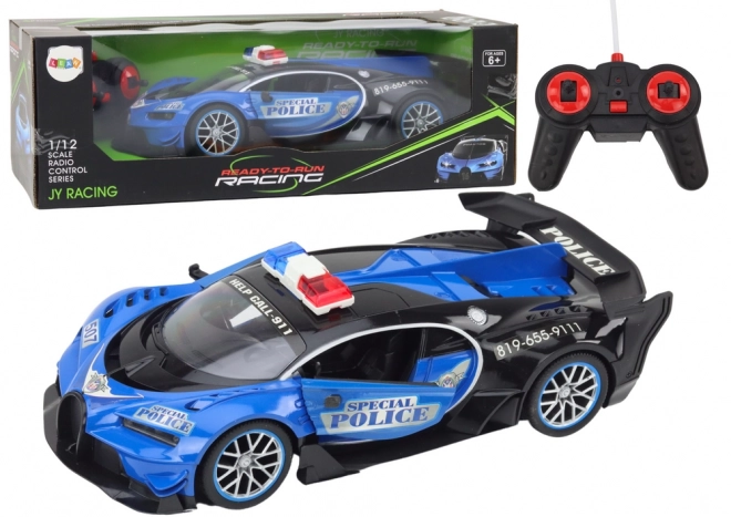 Auto telecomandato RC Polizia scala 1:12 blu