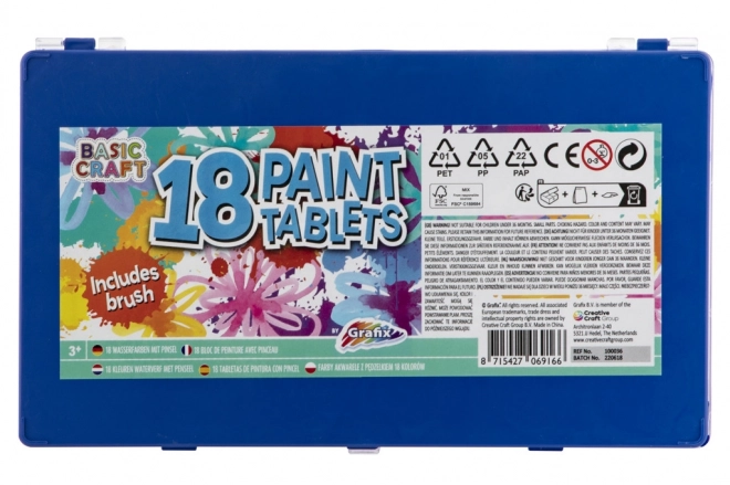 Set acquerelli grandi 18 colori con pennello