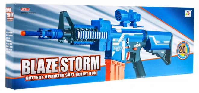 Fucile Automatico Blaze Storm per Bambini con 20 Dardi in Schiuma e Mirino