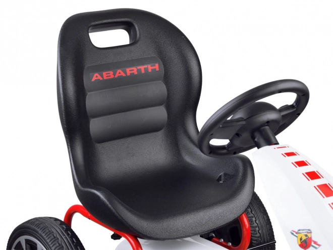 Gokart a pedali Abarth con grandi ruote morbide – bianca