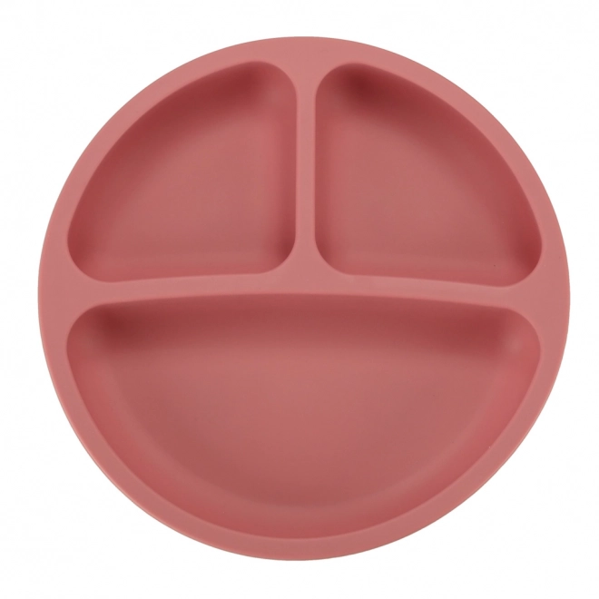 Set di stoviglie in silicone per bambini granchio 19 pezzi rosa scuro