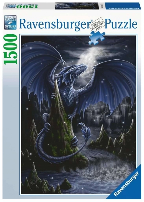 Puzzle Ravensburger Drago Nero e Blu 1500 Pezzi