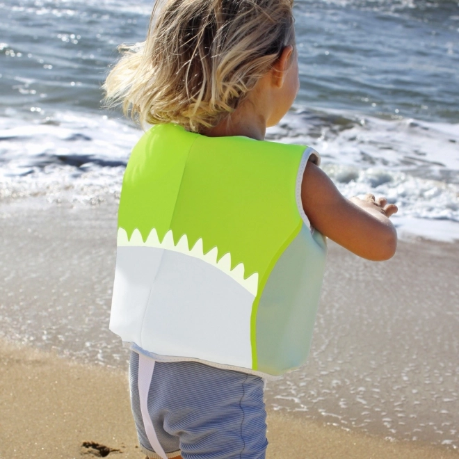 Gilet da nuoto per bambini 2-3 anni - Shark Tribe, Blue Neon Citrus