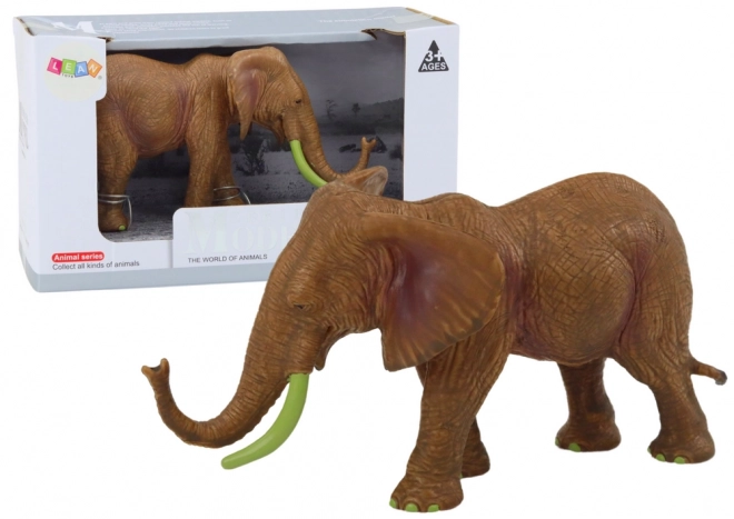 Figurina collezionabile elefante africano safari marrone