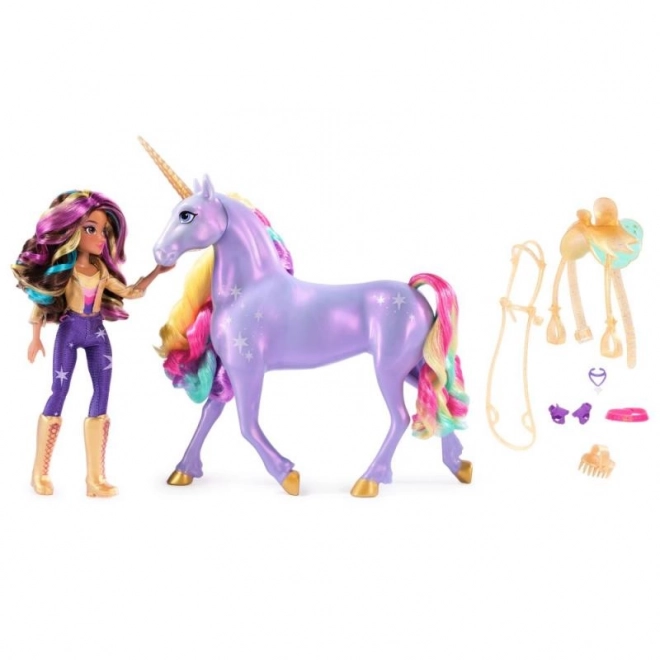 Accademia Unicorno Unicorno Luminoso Wildstar Con Bambola Sophia 24cm