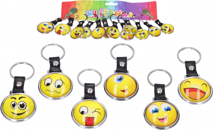 Portachiavi con smile – ciondolo scintillante bifacciale 4 cm