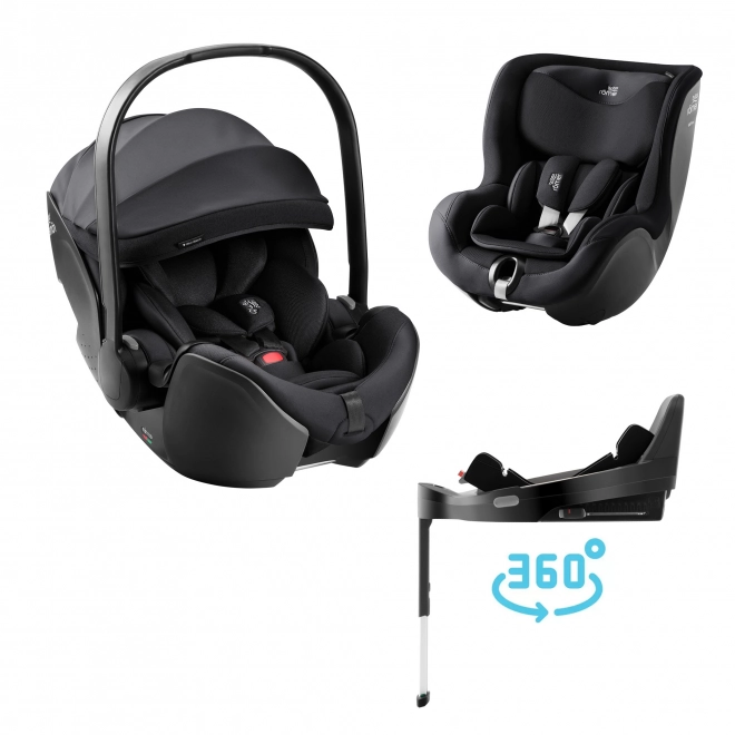 Set seggiolino auto Baby-Safe Pro + Vario Base 5Z + seggiolino Dualfix 5Z Style, Carbon Black