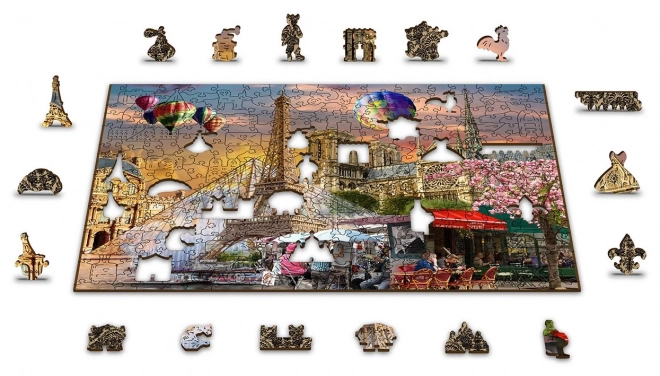 Puzzle in legno primavera a Parigi 2 in 1