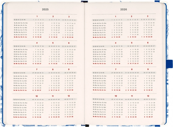 Agenda settimanale porcellana 2025