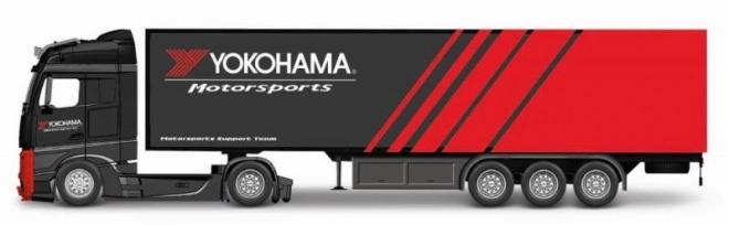 Modello in Metallo Bburago Mercedes-Benz Actros Gigaspace con Rimorchio Yokohama