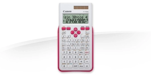 Calcolatrice scientifica bianca-magenta Canon
