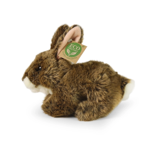 Coniglio di peluche marrone sdraiato 17 cm eco friendly