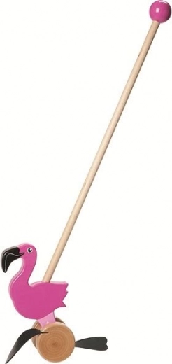 bottoncino in legno flamingo su asta nature planet
