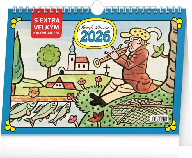 Calendario da tavolo Josef Lada con calendario extra grande 2026