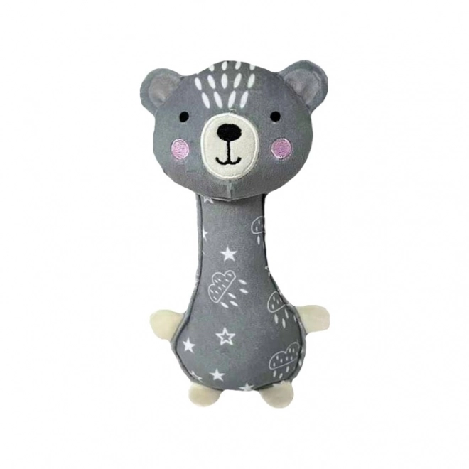 Giocattolo sonoro orsetto grigio 17 cm