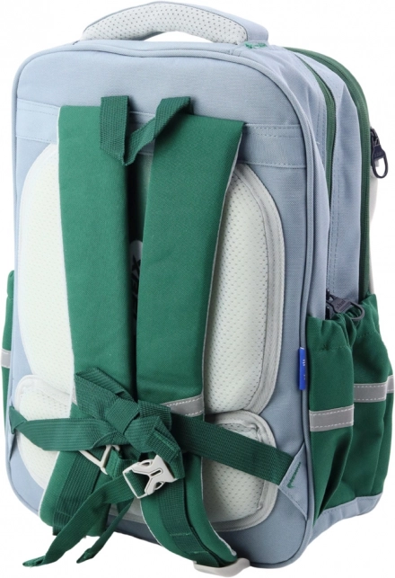 Zaino scolastico con motivo dinosauro e astuccio grigio 16L