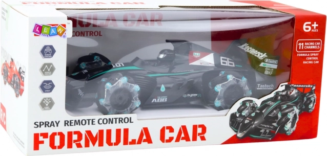 Auto da corsa RC con effetto fumo e illuminazione LED nero