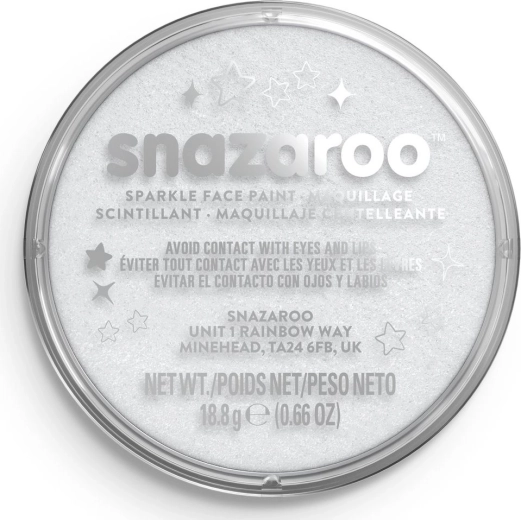 SNAZAROO Pittura per il viso Brillante Bianco (Sparkle White) 18 ml