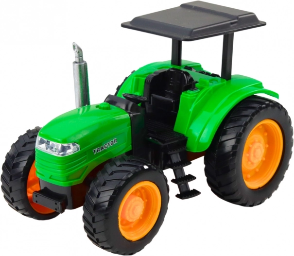 Trattore agricolo telecomandato verde con rimorchio