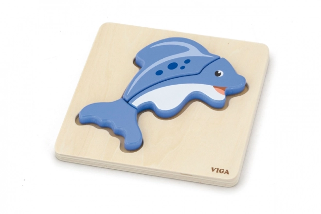 Puzzle in legno per bambini - Delfino