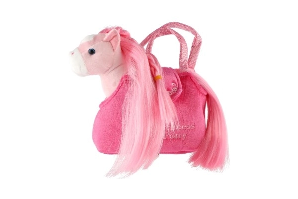 Unicorno in Borsa Rosa di Peluche 18x20cm