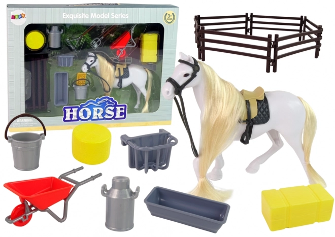 Cavallino da Cura con Accessori per Stalla e Fienile