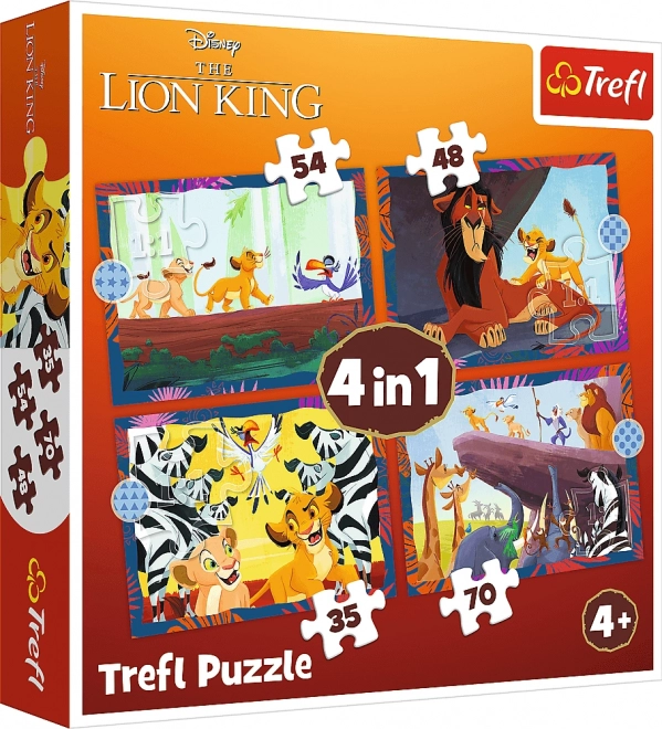 Puzzle 4 in 1 Il Re Leone coraggioso