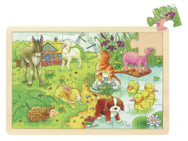 Puzzle in legno Animali della fattoria 24 pezzi