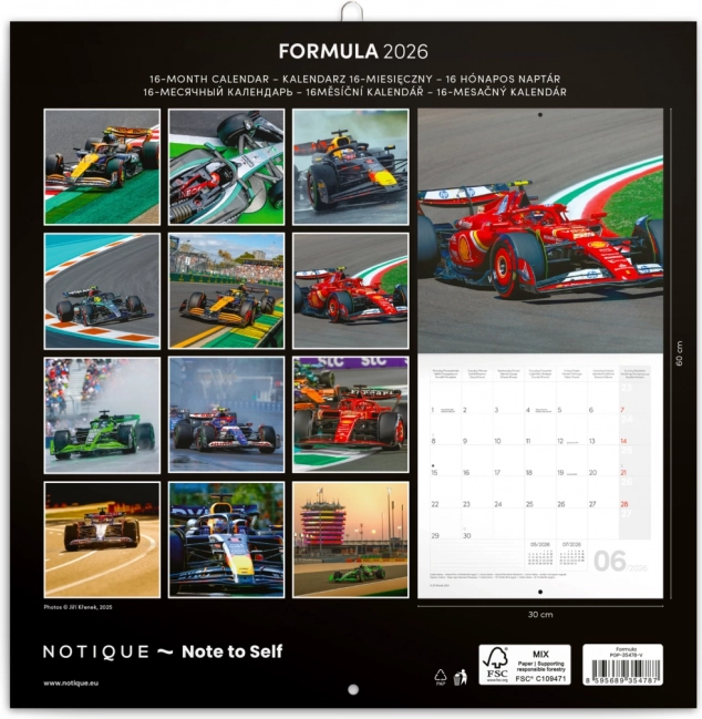Calendario per appunti Formula 1 – Jiří Křenek 2026