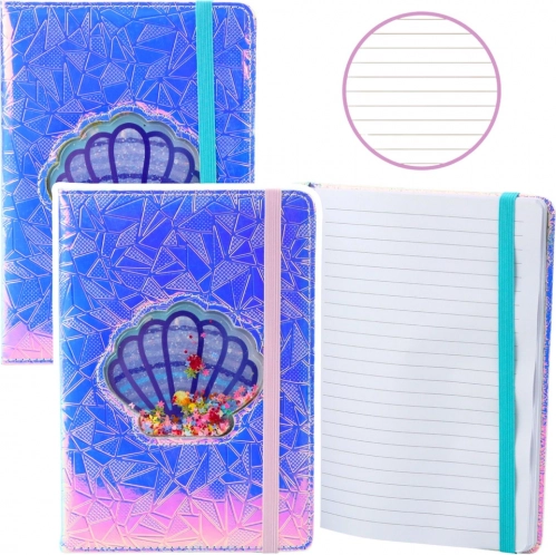Bloc Notes Olografico con Conchiglia e Coriandoli A5 70 Fogli
