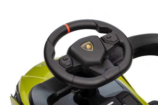 Macchina da passeggio Lamborghini bianca con spintore – Verde
