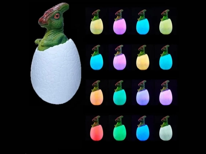 Lampada notturna uovo dinosauro LED RGB per bambini