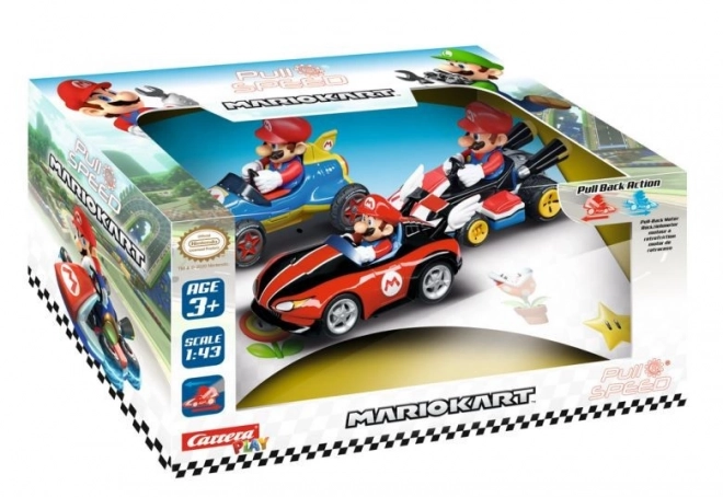 Set di veicoli Mario Kart a 3 pezzi Pull&Speed