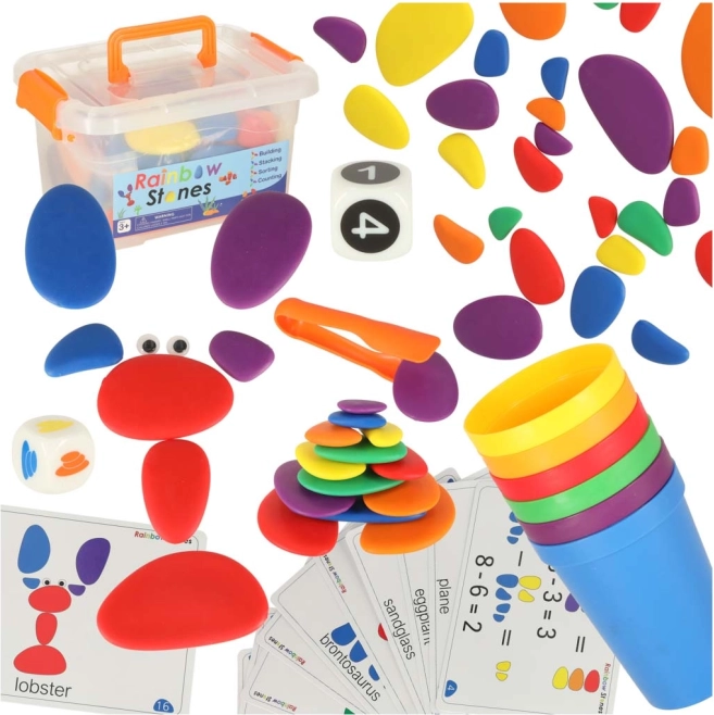 Set Montessori di pietre colorate creative 65 pezzi