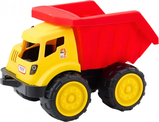 Grande camion ribaltabile per bambini per la sabbia - Veicolo da costruzione rosso-giallo