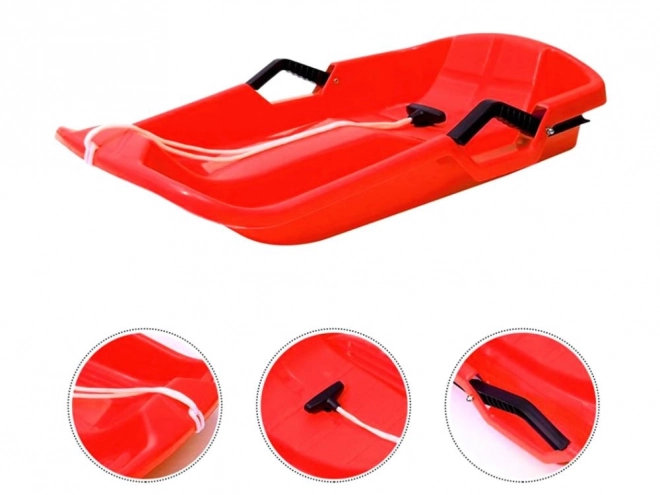 Slitta in plastica con freni e corda di traino