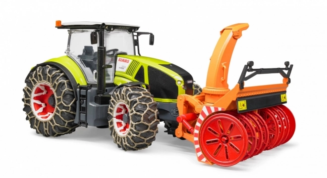 Trattore Bruder Claas Axion 950 con turbina da neve