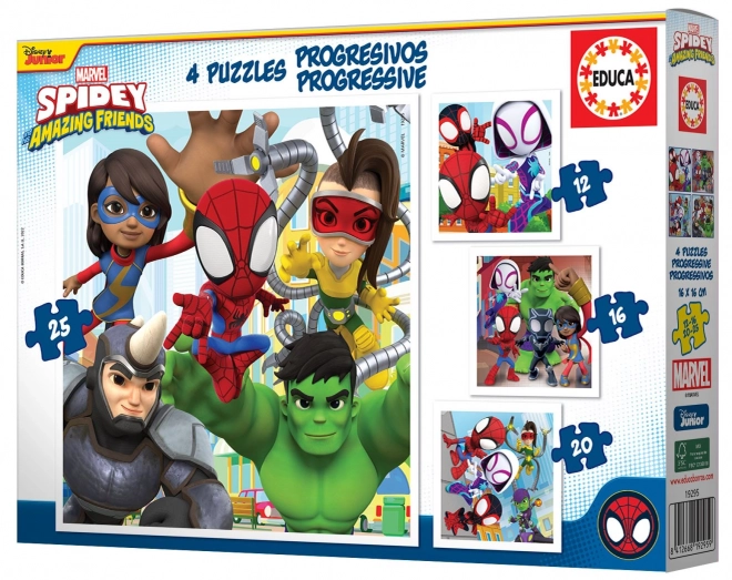 Puzzle progressivo Spidey e i suoi fantastici amici 4 in 1