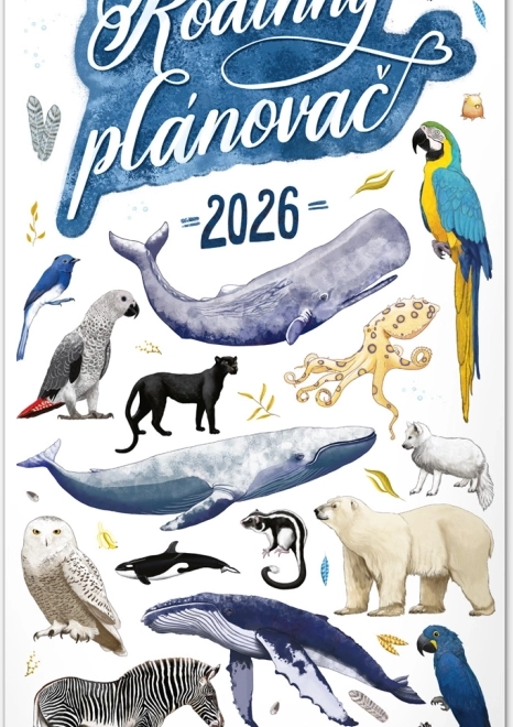 Calendario da parete Pianificatore per Famiglie 2026 con illustrazioni di Animalium