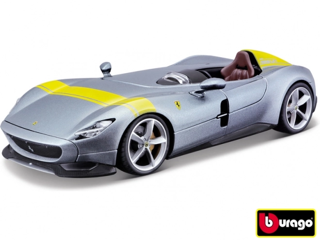 Modellino Ferrari Monza SP1 Argento Blu Scala 1:24